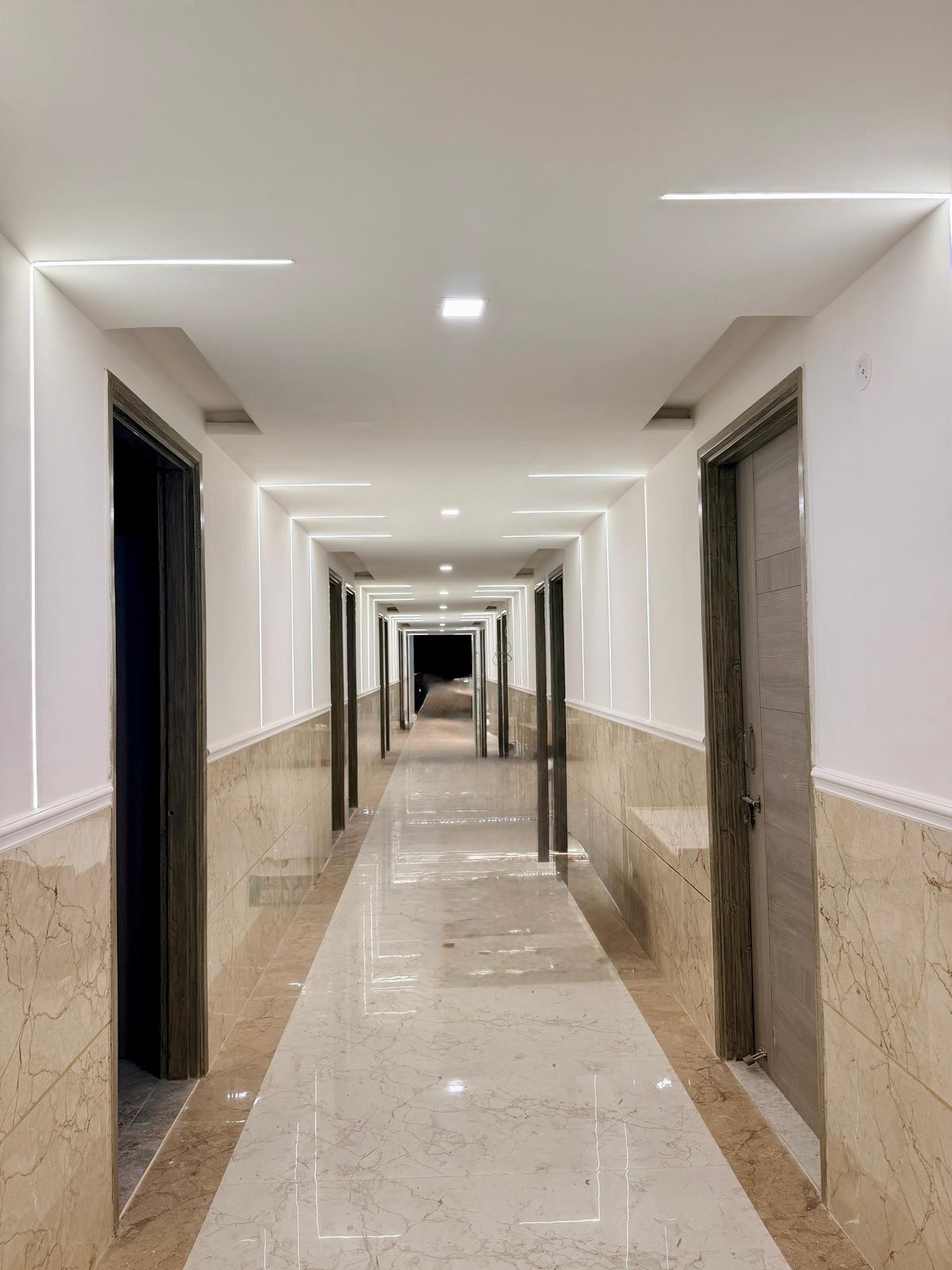 Bright lit corridor at Tri-Homes L-10