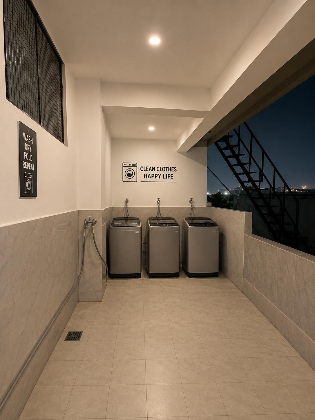 Washing machines in the laundry area at Tri-Homes L-10